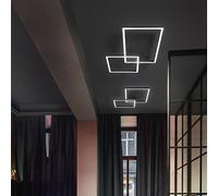 Plafoniera In Alluminio Industrial Cross Nero Led