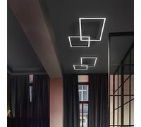 Plafoniera In Alluminio Industrial Cross Nero Led