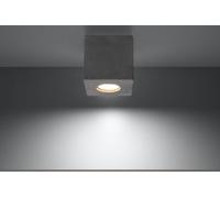 SOLLUX lighting Quad Lampada da soffitto | Design moderno con paralume rettangolare | In cemento con lampadina GU10 sostituibile, 1 x 40 W | Cemento, 10 x 10 x 10 cm