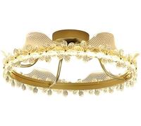 Plafoniera in Cristallo, Lampadari A LED da Soggiorno, Plafoniera Rotonda Creativa Moderna da 36 W, Lampade Dimmerabili per Camera da Letto, Sala da Pranzo, Corridoio, Garage, Entce, 40cm