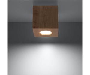 Plafoniera in Legno Naturale da soffitto QUAD GU10 da interno