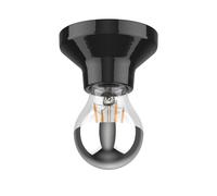 Plafoniera in porcellana Elektra rotonda nera 90mm + E27 LED A60 bianco 6,309W