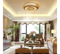 Plafoniera in rattan di bambù naturale intrecciata a mano Lampadario a 2 luci da incasso/pendente con paralume intrecciato per camera da letto, soggiorno, bar