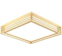 Plafoniera in Stile Giapponese Plafoniera A LED Quadrata in Legno Massello Tatami Camera da Letto Soggiorno Sala da Pranzo Lampada, Three Color Light, 55CM 30W