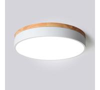 Plafoniera in Stile Nordicoaron, Moderna Plafoniera a Led Dimmerabile con Telecomando,Da da Soffitto Minimalista in Legno a Filo Soffitto per Camera da Letto, Soggiorno, Cucina e Corridoio./Bianco/23