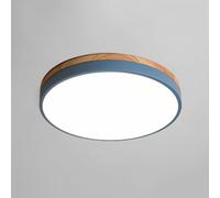Plafoniera in Stile Nordicoaron, Moderna Plafoniera a Led Dimmerabile con Telecomando,Da da Soffitto Minimalista in Legno a Filo Soffitto per Camera da Letto, Soggiorno, Cucina e Corridoio./Blu/50 cm