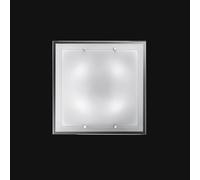 Plafoniera In Vetro Quadrata Moderna Frame Bianco 4 Luci E27 Grande [EEK: A++]