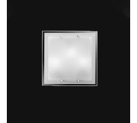 Plafoniera In Vetro Quadrata Moderna Frame Bianco 4 Luci E27 Media [EEK: A++]