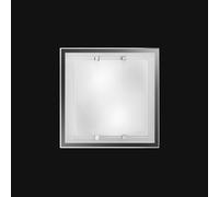 Plafoniera In Vetro Quadrata Moderna Frame Bianco 4 Luci E27 Piccola [EEK: A++]