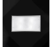 Plafoniera In Vetro Rettangolare Moderna Frame Bianco 4 Luci E27 [EEK: A++]