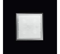 Plafoniera In Vetro Satinato Quadrata Moderna Frame Bianco 4 Luci E27 Grande [EEK: A++]
