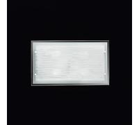 Plafoniera In Vetro Satinato Rettangolare Moderna Frame Bianco 4 Luci E27