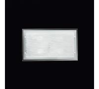 Plafoniera In Vetro Satinato Rettangolare Moderna Frame Bianco 4 Luci E27 [EEK: A++]