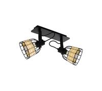 Plafoniera Industrial Anwick 1 2 Luci Metallo Nero