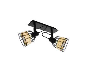 Plafoniera Industrial Anwick 1 2 Luci Metallo Nero