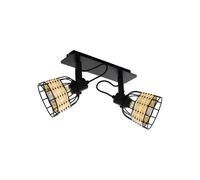 Plafoniera Industrial Anwick 1 2 Luci Metallo Nero