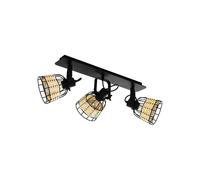 Plafoniera Industrial Anwick 3 Luci Metallo Nero