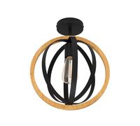 Plafoniera Industrial Basildon 1 Luce Metallo Nero E Marrone