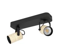 Plafoniera Industrial Cayuca 2 Luci Acciaio Nero