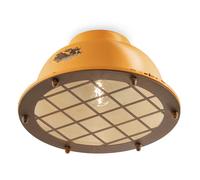 Plafoniera Industrial Ferro E Ceramica Vintage Giallo 1 Luce E27