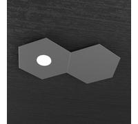 Plafoniera Industrial-Minimal 2 Moduli Hexagon Metallo Antracite Led 12W