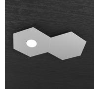 Plafoniera Industrial-Minimal 2 Moduli Hexagon Metallo Grigio 1 Luce Led 12W