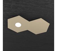 Plafoniera Industrial-Minimal 2 Moduli Hexagon Metallo Sabbia 1 Luce Led 12W