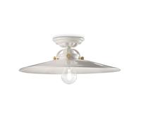 FerroLuce Plafoniera grande in metallo e diffusore in ceramica dal design indust