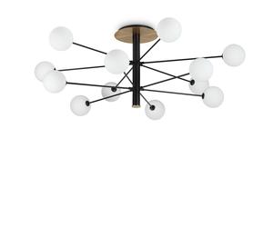 Plafoniera Industrial-Minimal Cosmopolitan Metallo Nero 12 Luci G9 3W 3000K