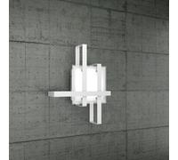 Applique Moderna Cross Metallo E Vetro Bianco 2 Luci E27 38Cm