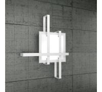 Applique Moderna Cross Metallo E Vetro Bianco 2 Luci E27 53Cm