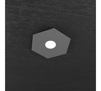 PLAFONIERA HEXAGON TOP LIGHT METALLO ANTRACITE DESIGN MODERNA GX53 LED ESAGONALE