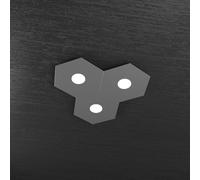Plafoniera Industrial-Minimal Hexagon Metallo Antracite 3 Luci Led 12X3W