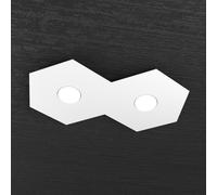 Plafoniera Industrial-Minimal Hexagon Metallo Bianco 2 Luci Led 12X2W