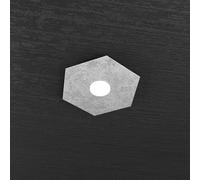 Plafoniera Moderna Hexagon Metallo Foglia Argento 1 Luce Led 12W