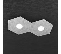 HEXAGON APPLIQUE-PLAFONIERA 2 LUCI FOGLIA ARGENTO 1142-2L-FA