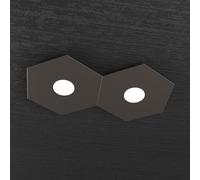 Plafoniera Industrial-Minimal Hexagon Metallo Marrone 2 Luci Led 12X2W [EEK: A++]
