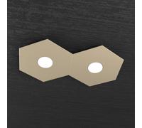 Plafoniera Industrial-Minimal Hexagon Metallo Sabbia 2 Luci Led 12X2W
