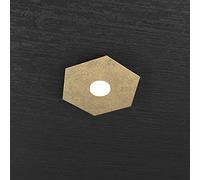 Plafoniera Industrial-Minimal Metallo Foglia Oro 1 Luce Led 12W