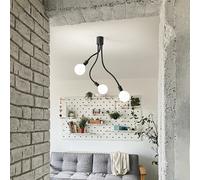 BULBO Lampadario da soffitto 3 luci in metallo e gomma colore nero lampadine non incluse attacco E27 orientabili