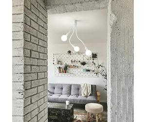Plafoniera Industrial-Minimal-Nordico Metallo Bianco 3 Luci E27