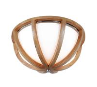 Plafoniera Industrial Nordica Allier Legno Legno Chiaro Acciaio 2 Luci E27