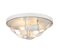 Plafoniera Industrial Nordica Bradbury Acciaio Bianco Antico 2 Luci E14