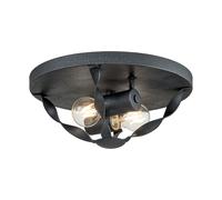 Plafoniera Industrial Nordica Bradbury Acciaio Grigio Cenere 2 Luci E14