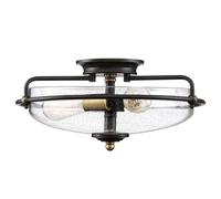 Plafoniera Industrial Nordica Griffin Acciaio Bronzo Ottone 3 Luci E27