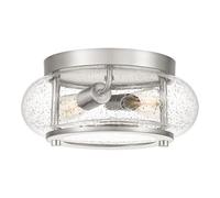 Plafoniera Industrial Nordica Trilogy Metallo Nichel Spazzolato 2 Luci E27