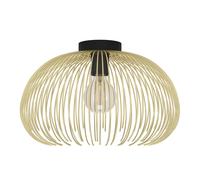 Plafoniera Industrial-Nordico Acciaio Nero E Oro 1 Luce E27