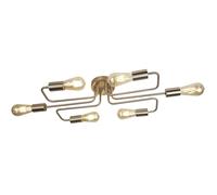 Plafoniera Industrial-Nordico Circuito Acciaio Argento 6 Luci E27 [EEK: A++]