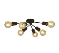 Searchlight Plafoniera Dance, a 6 luci, nera, metallo, E27, Ø 52 cm Searchlight
