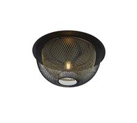Plafoniera Industrial-Nordico Favo Acciaio Nero Oro 1 Luce E27